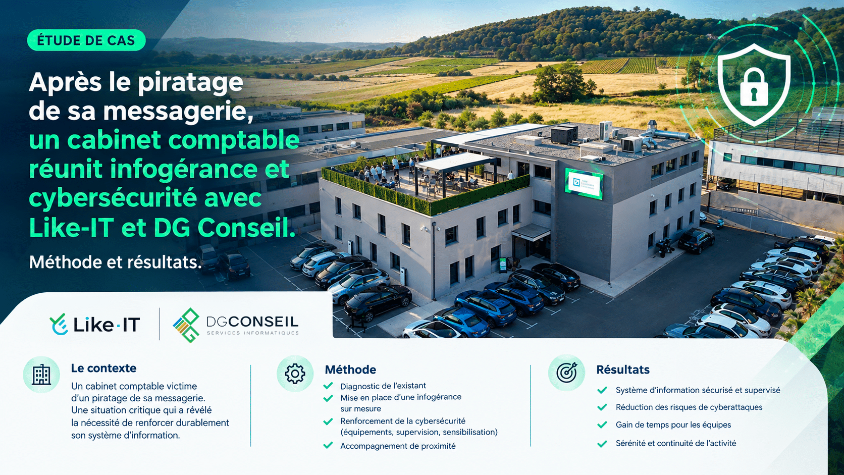piratage de messagerie entreprise, double authentification TPE, sauvegarde 3-2-1, label ExpertCyber, informaticien à temps partagé, cybersécurité cabinet comptable izitek