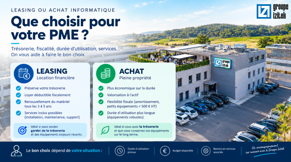 leasing ou achat informatique que choisir pour votre PME TPE en 2026 guide IZITEK